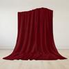 Crimson Solid Flannel Blanket Warm Soft Halloween Christmas Couch Warm Cozy Decorative Decor Gift for All Season