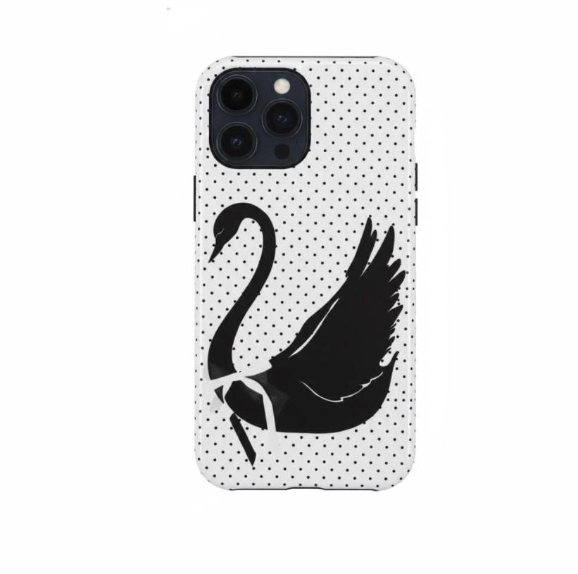 

Luxury Clmj New Noble Wave Dot Swan Couple Phone Case for iPhone 17 17e 16e 16 15 14 13 12 11 Air Pro Max Plus Double-layer iPhone 17 Pro