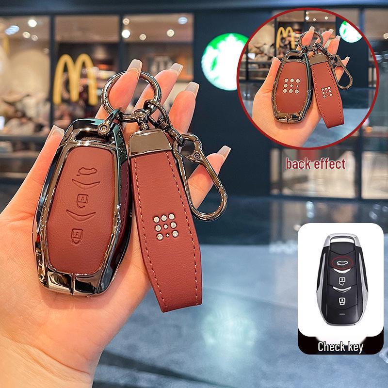 Blue Electric E5plus Key Case for Dongfeng Seres E5 Plug-in Hybrid DE-i Car Key Shell