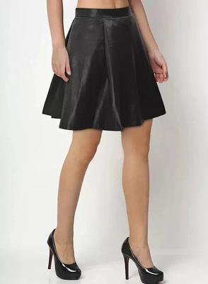 Lambskin Leather Party Women's Skirt Black Genuine Stylish Formal Wear Soft