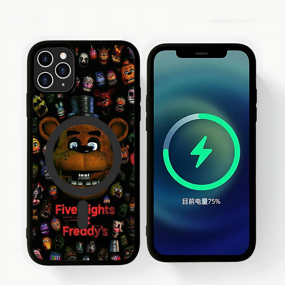 Amine Fnaf Five-nights-At-Freddys Magnetic Matte Phone Case For IPhone 16 17 15 14 13 12 11 For Magsafe Wireless Charge Cover