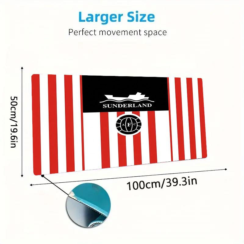 Sunderland Association Football Club Logo Large Size Mouse Pad Large Gaming Table Cushion Non-slip Laptop Tablet Big Mousepad XXL Mat Mini PC Playmat 