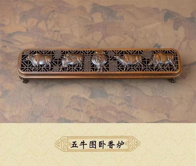 Antique Alloy Box For Home Indoor Use Copper Holder Suzhou Craft Incense Burner Creative Ornament