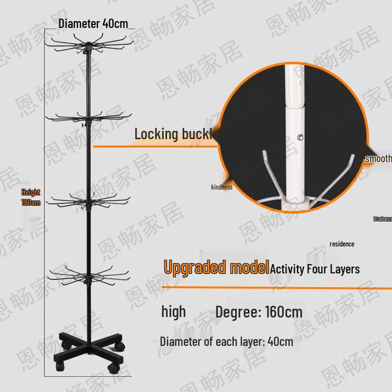 Multilayer Rotating Display Stand with Wheels for Jewelry, Socks, Keychains, Toothbrushes & Stationery