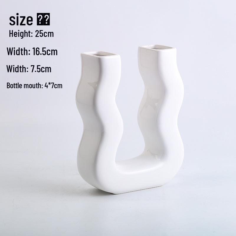 Modern U-Shaped High-Value Vase for Living Room Decor