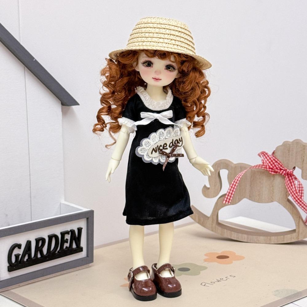 Cute Fashion 1/6 Bjd Doll Outfit With Hat Pretty 30Cm Doll Clothes Casual Set Casual Doll Dress Set Girls Toy Gifts
