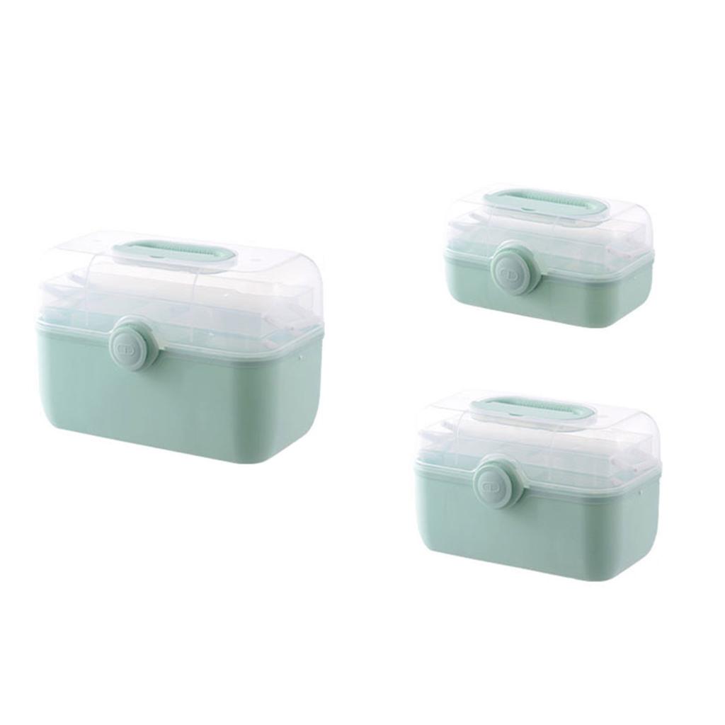 Plastic Medicine Storage Box with Handle Portable Organize Household for Indoor Outdoor Camping Organization
