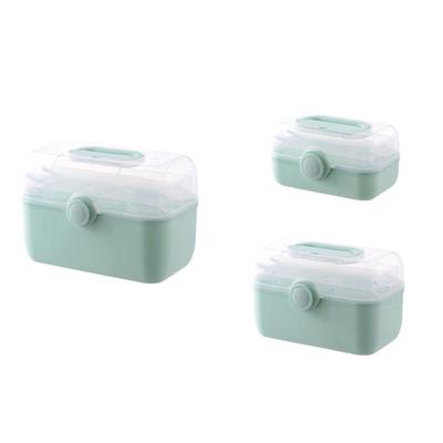 Plastic Medicine Storage Box with Lid and Handle Waterproof Container for Adults Male Female Organizer Holder