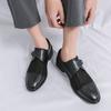 Men Monks Grey Derby Wedding Dress Summer Pointed Toe Elevator Shoes Tuxedo Prom Blazers Shoes Plus Size