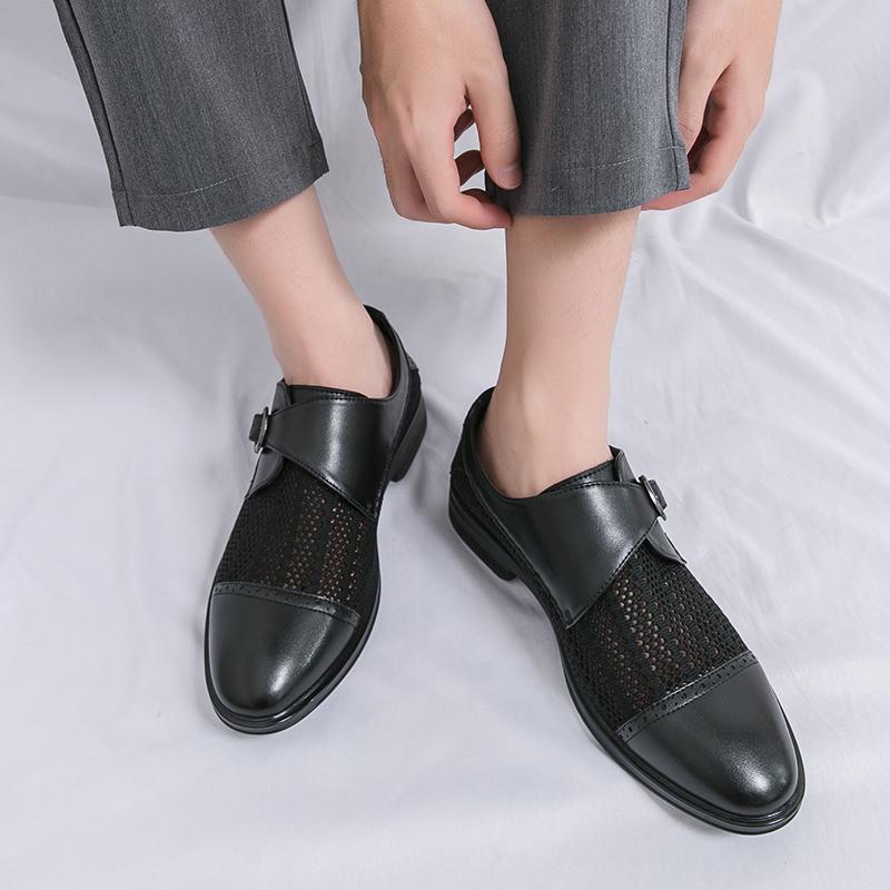 Men Monks Grey Derby Wedding Dress Summer Pointed Toe Elevator Shoes Tuxedo Prom Blazers Shoes Plus Size