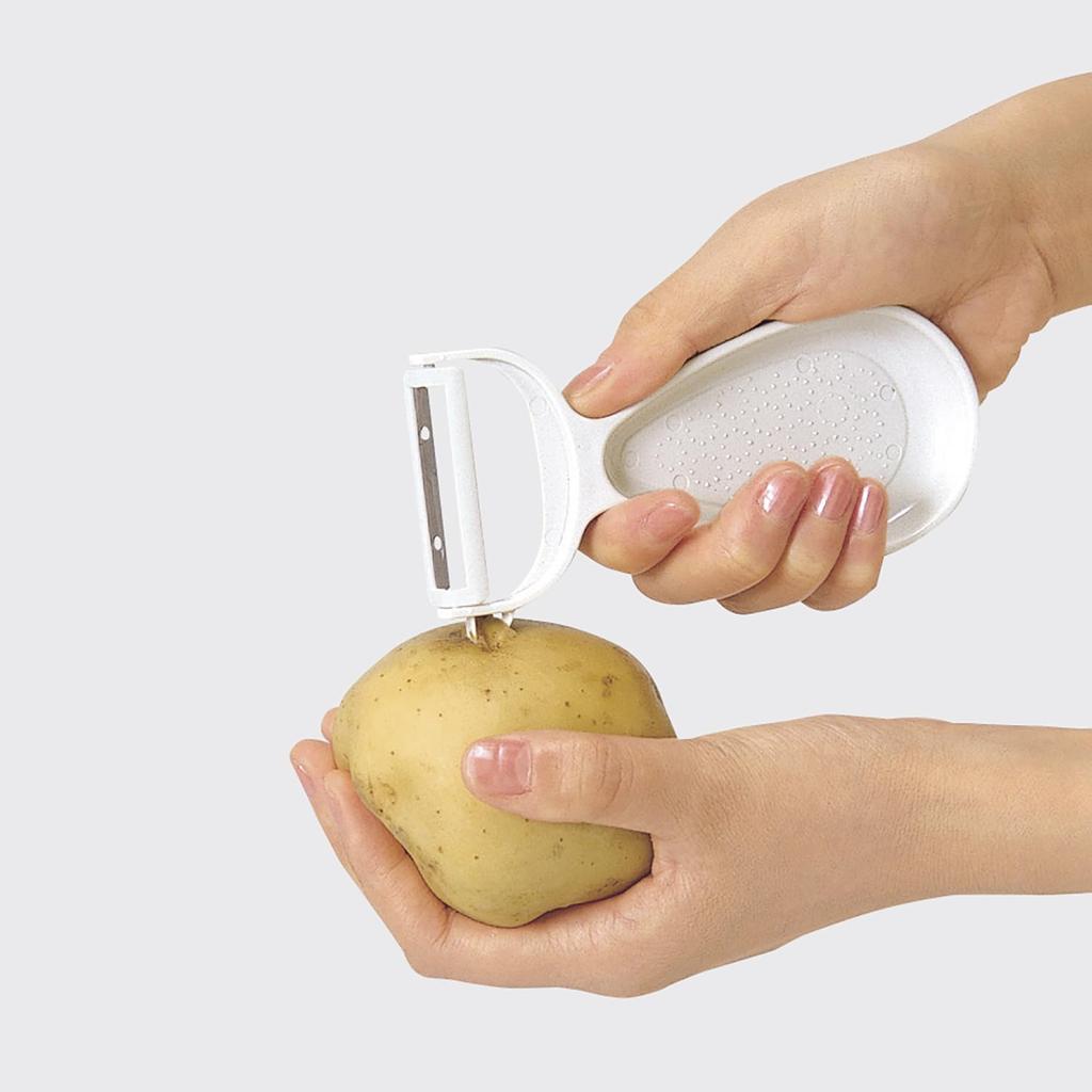 KAI Corporation DH8007 Peeler with Grater for Sprout Dishwasher KAI Made in Japan Potatoes, Remover, Safe, KITCHEN, White,