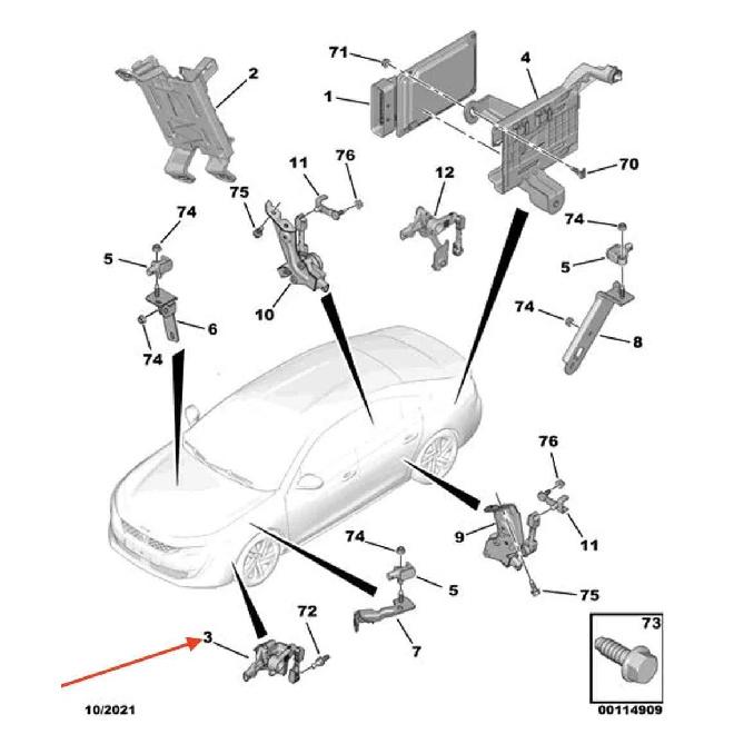 9816729980 Front Body Height Sensor For Peugeot 308 4008 5008 2019-2021 Citroen AirCross C5 Headlight Range Adjustment Sensor