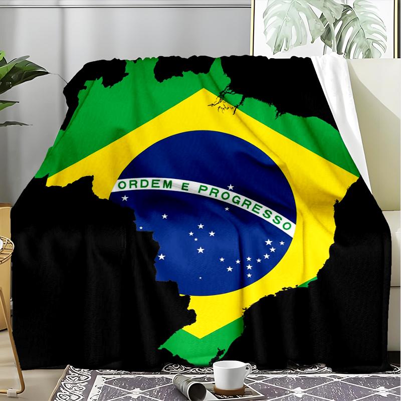 1PC Brazil Artwork Printed Soft Flannel Blanket Throw for Adult Bedroom Living Room Sofa Camping Travel Fan Gifts Christmas Gifts