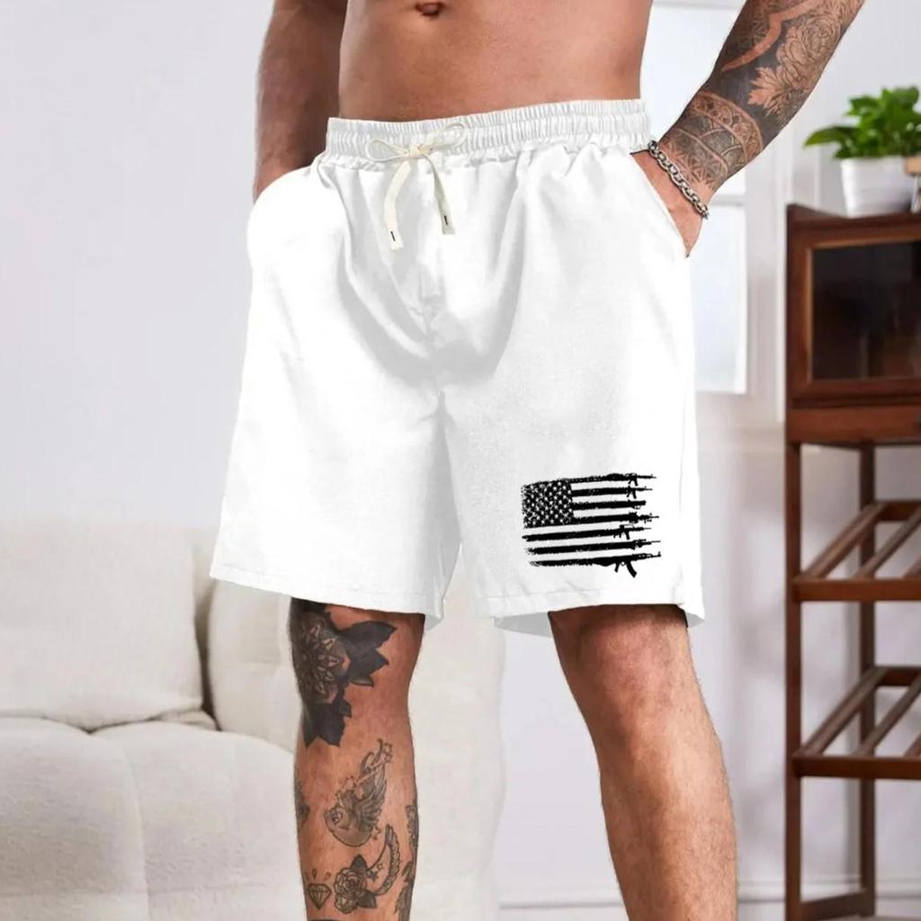 USA America United States Flag Boxing Shorts 3D Print Fighting Training Unisex Men Women Quick Dry Fitness Gym Sport Workout Casual Streetwear