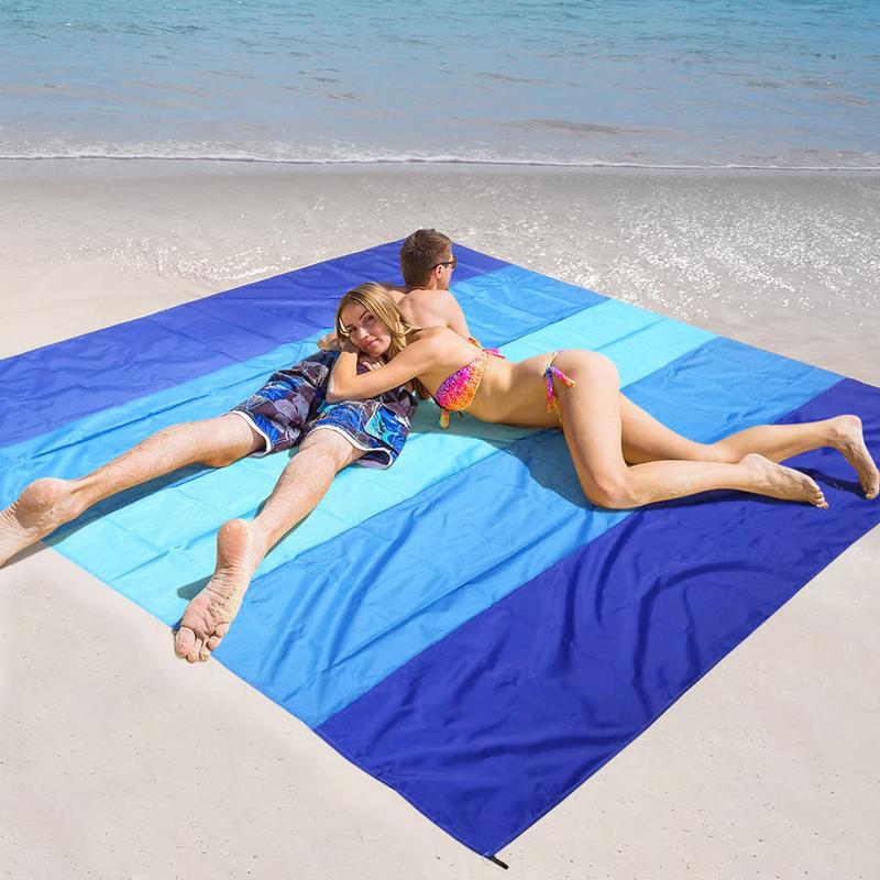 

Big Beach Blanket Oversized Beach Mat Sandproof Quick Drying Sheet With 4 Stakes And 1 Corner Pocket 82x78 Inch Waterproof China Mainland