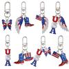 USA Independence Day Star & Flag Keychain Pendant