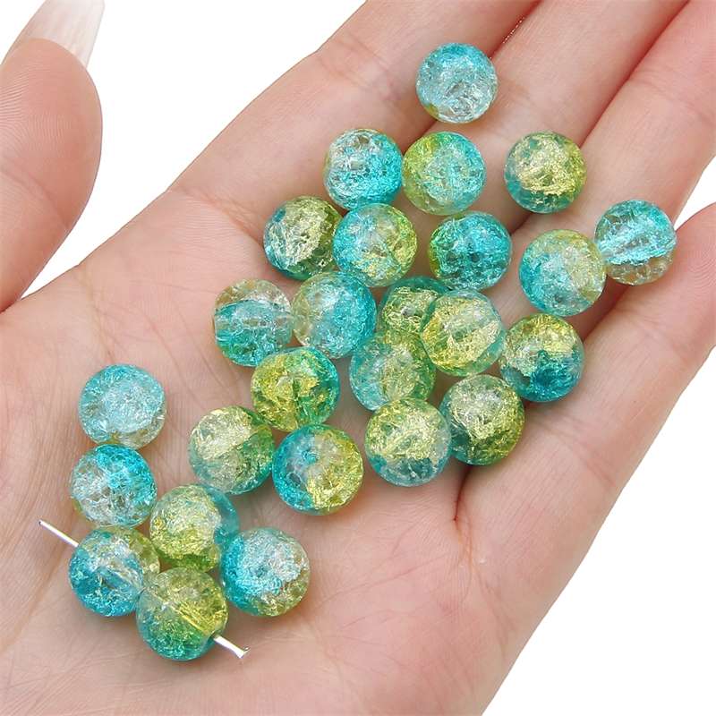 8-14mm Whtie and Random Mixed Crackle Acrylic Beads Spacer Ball Beads for DIY Bracelet Fashion