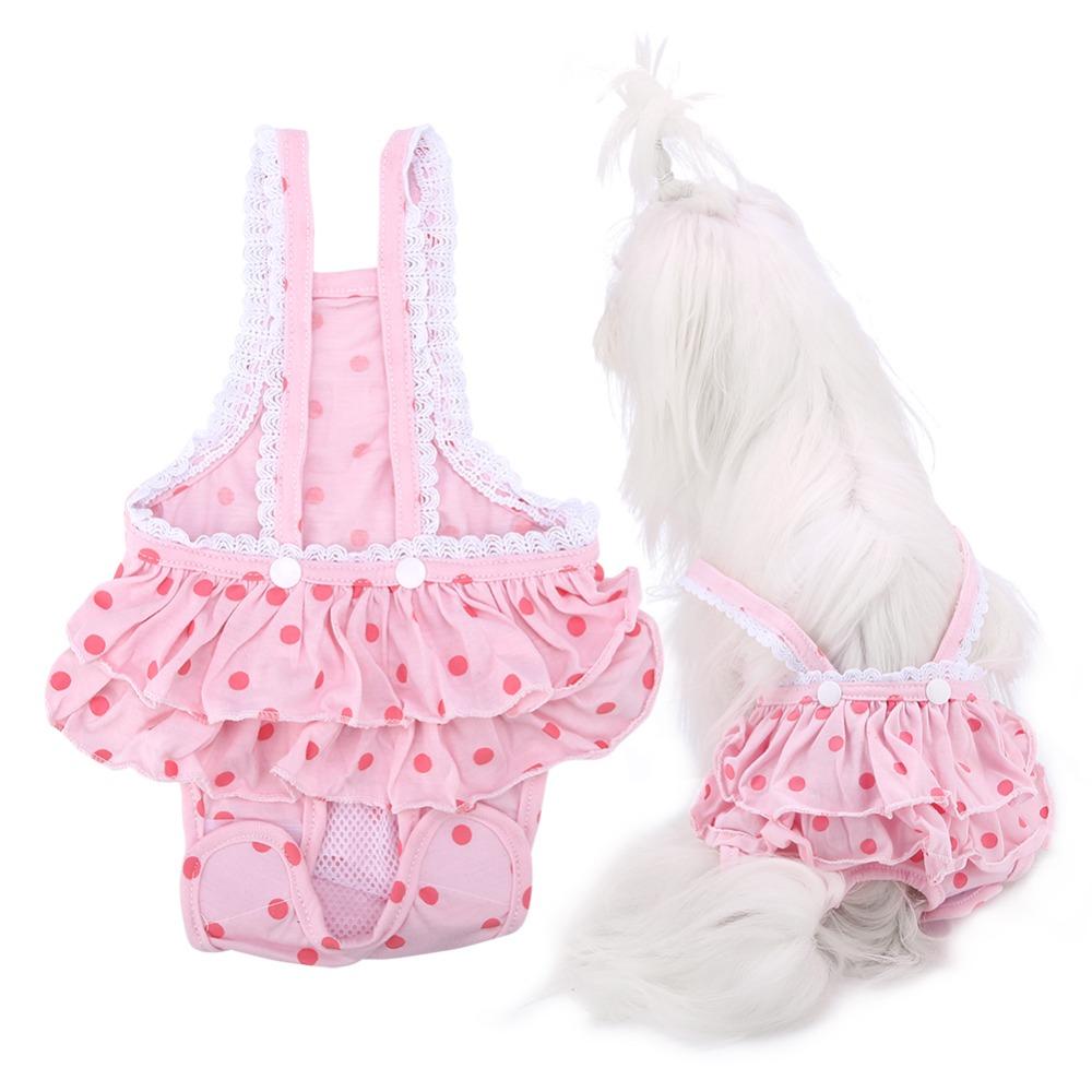 Polka Dot Pet Period Pants Absorbent Dog Suspender Panties Female Dog Underwear  Menstrual Period