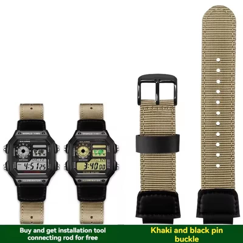 AE1200 Nylonarmband Für CASIO AE-1200 AE-1300 W-216H A158 W-219 Outdoor Sportuhrarmband modifiziert Herren Armband Handgelenkband 18mm
