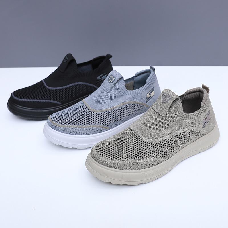 Shoes men's 2025 summer new men's casual soft-soled wear-resistant mesh shoes versatile one-pedal breathable men's shoes