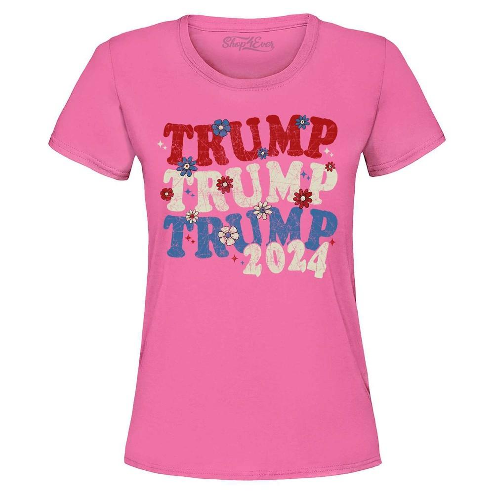 

Trump Trump Trump 2024 Women s T-Shirt Groovy Flowers Shirt 2XL