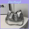 Pu Water Bucket Bag With Wrinkled Design And Chain For Casual Day Use