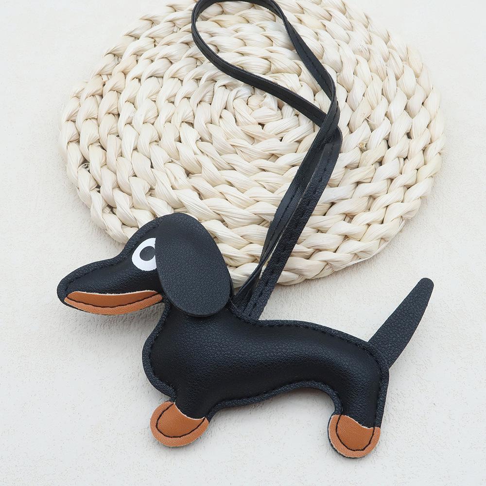 

Available: Cute Dachshund Leather Lanyard Pendant - Versatile for Bags, Cars, and Couples