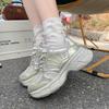Thick-soled dad shoes women's 2025 spring new versatile breathable mesh heightening lightweight casual sports running shoes