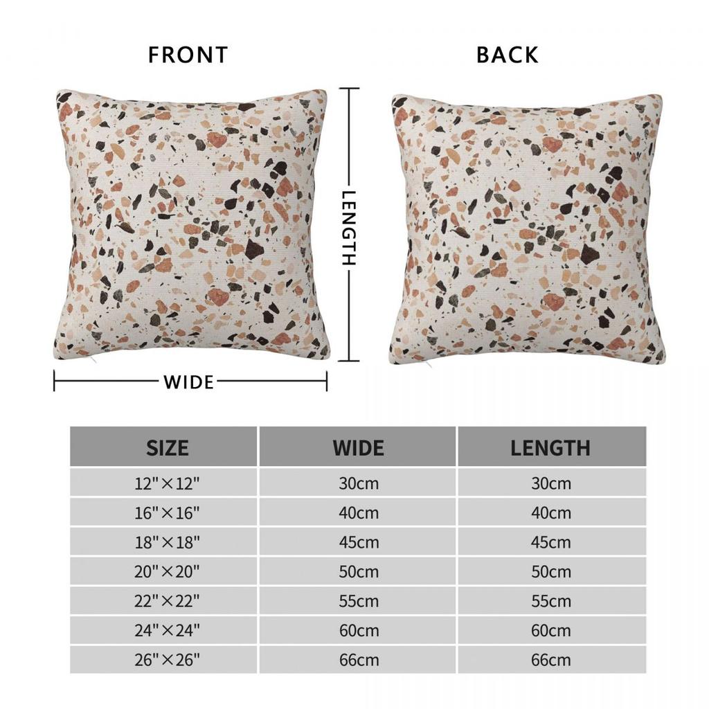 Terrazzo Beige Brown Grey Bronze Pillowcase Polyester Linen Velvet Creative Throw Pillow Case Sofa Seater Cushion Cover 45X45