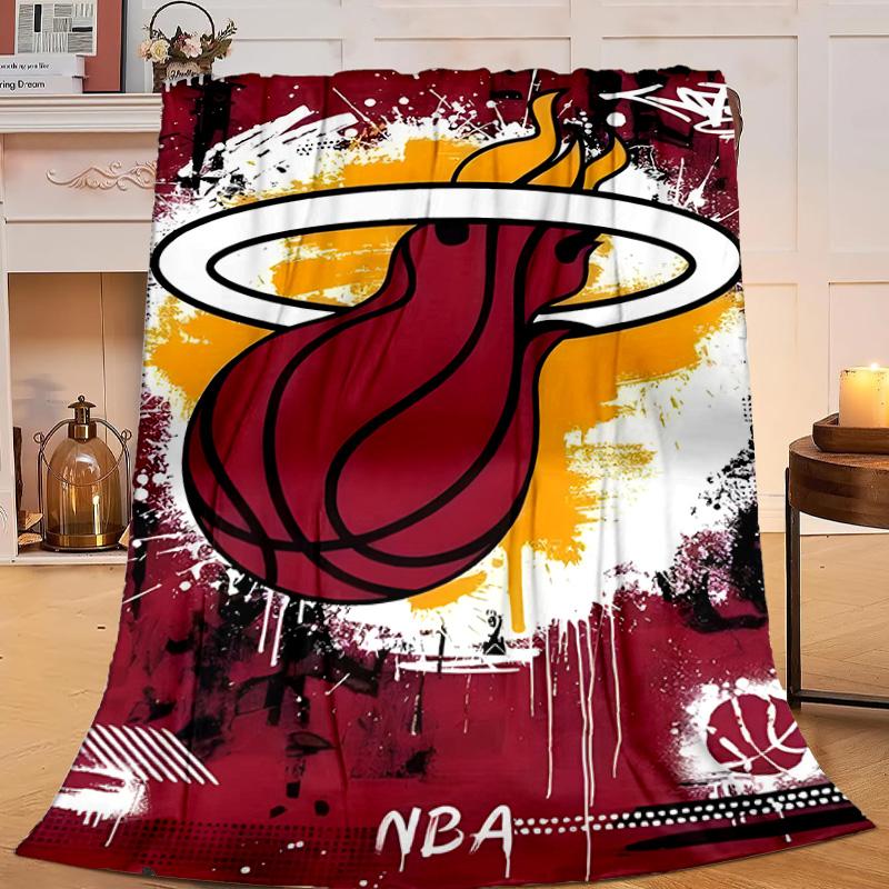 Heat Miami Team Spirit Blanket Flannel Throw for Sofa, Travel, Camping, Livingroom, Office, Chair and Bed Soft and Warm Holiday gifts