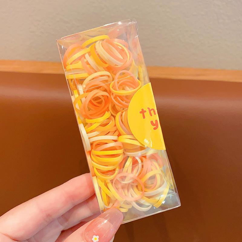 Children'S Colorful Disposable Rubber Band Candy Color Hair Band Cute Girl Baby High Elastic Rubber Band Hair Accessories
