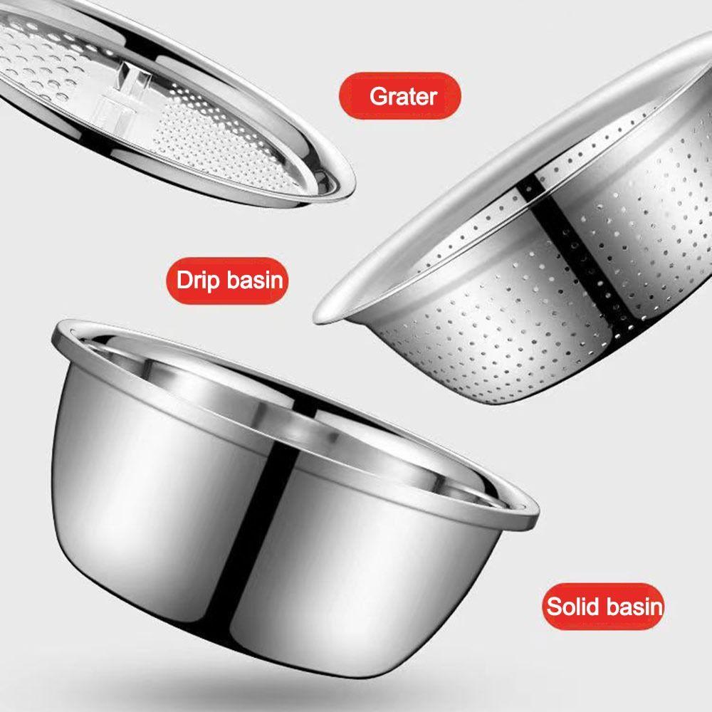 Multifunctional Potato Grater 3in1 Potato Slicer Gifts Draining Basket