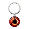 Hexagon Keychain Naruto Star Pendant Metal Glass Alloy Anime Round Decoration
