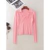 Export Six Wool V-neck Long-Sleeve Knitwear Women's Fall and Winter New Arrival Silm Thermal Bottoming Shirt Tops