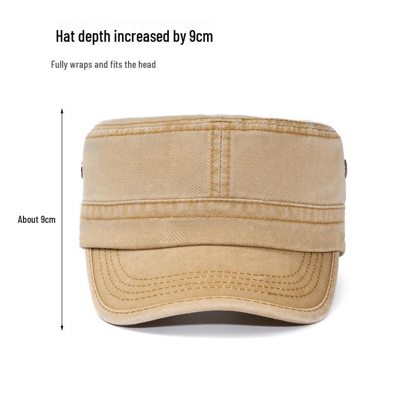 Men's Large Washed Cotton Military-Style Soft Top Duckbill Sun Hat