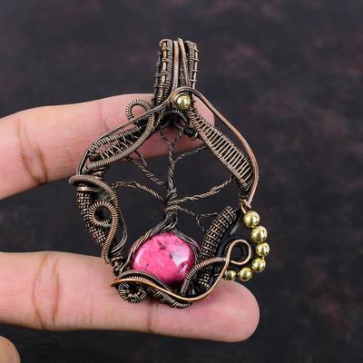 Lebensbaum Thulit Anhänger Kupferdraht Umwickelter Anhänger Original Edelstein Anhänger Handgefertigter Anhänger Kupferdraht Wicklung Schmuck Verlobungsgeschenk