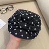 Korean Style Women Retro Polka Dot Bow Beret Cap French Stylish Elegant Sun Hat Versatile Summer New Fashion Baseball Cap