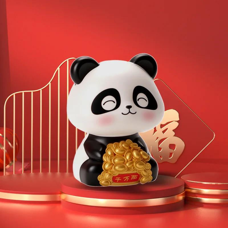 Ornamenti per Auto Caldi Gatto Portafortuna Solare Panda Giocattolo Automatico che Annuisce Bambola Negozio Auto Reception Decorazione Creativa Regali di Festa