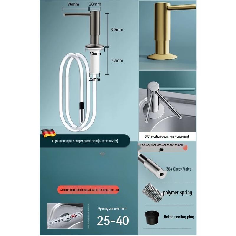 OLOEY Stainless Steel Kitchen Soap Dispenser
