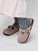 [mardimercredi] Classique T-Strap Suede Mule - Dusty Pink