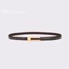 Thin Retro Women Belt Classic Slim Waist Strap For Dresses Shirts Pants PU Leather Minimalist Accessory