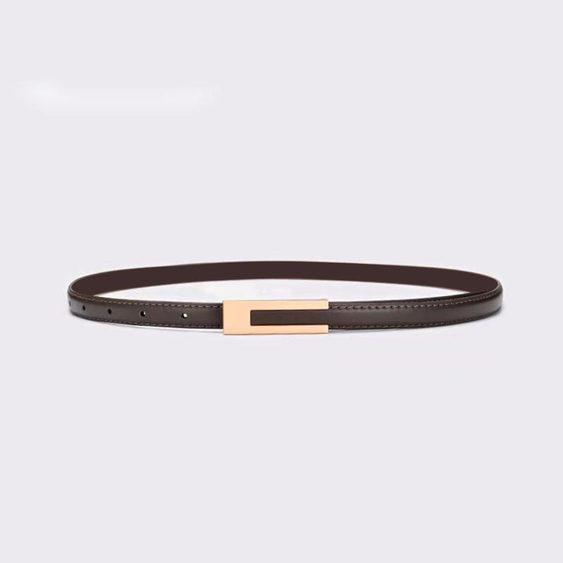 Thin Retro Women Belt Classic Slim Waist Strap For Dresses Shirts Pants PU Leather Minimalist Accessory