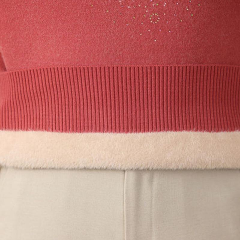 Women Winter Sweater High End Fashion Plush Tnicken Warm Knitted Pullover Middle-aged Women Elegant Jumper Femme Knitwear