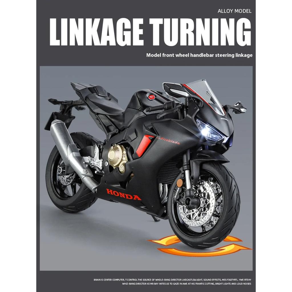 1/9 Honda CBR1000RR Speed Adult Collection Decoration Gifts Motorcycle Diecast Simulation Alloy Model Sound & Light Toy for Boys