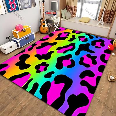 3D Tisk Barevný Leopardí Motiv Koberec Obývací Pokoj Ložnice Pohovka Kancelář Velká Plocha Podložka Domácí Dekorace Koberec Skvělý Dárek pro Přátele