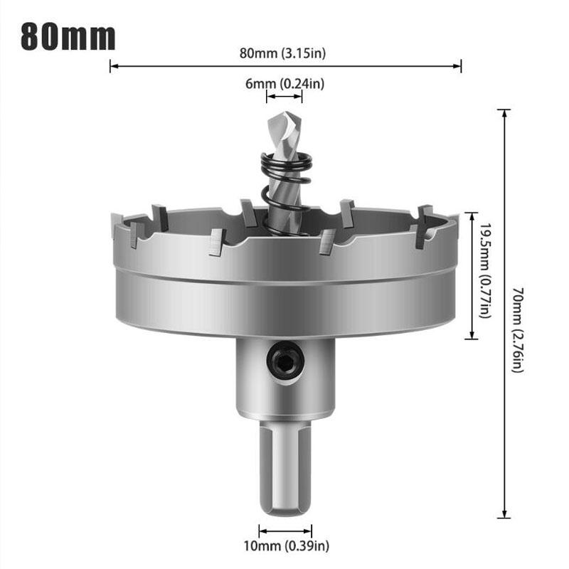 Carbide Tip Drill Bit Hole Saw 15-100mm Drill Bit Hole Saw Cutter For Stainless Steel Metal Alloy Drilling