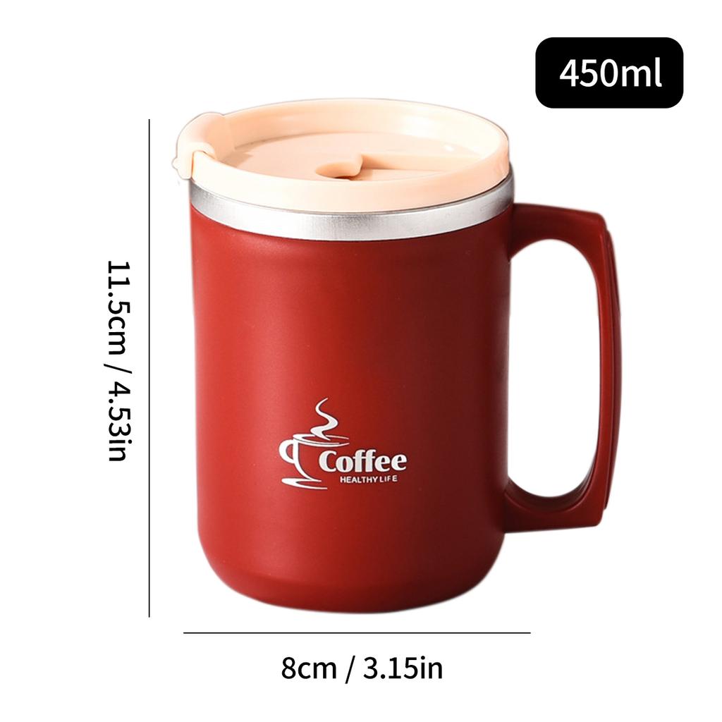  Stainless Steel Double Wall Insulated Thermos Coffee Mug with Handle Portable Water Cup For Cold And Hot Beverages