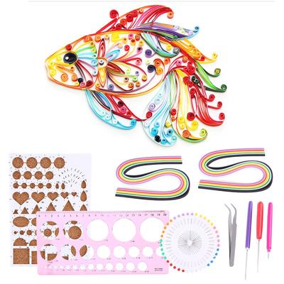 Quilling Paper Craft Tools Set,26 Colors Paper,  Flowers Animals bike,Expore Your Handwork Possibilities with Pearl Pins,with Tweezer,awl,ruler & T