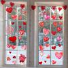 9 Sheets Watercolor Love Heart Print Window Decal Romantics Valentines Day Decors for Glass Door Window Sticker Clings