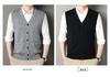 Thick Knit V-Neck Cardigan Vest for Men - Autumn/Winter Warm Sleeveless Sweater